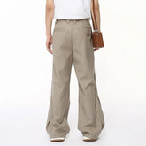 Hearujoy Niche Style Men's Suit Pants Oblique Fold Straight Summer Male Loose Trousers Wide Leg Casual Bottom Tide 9C6381